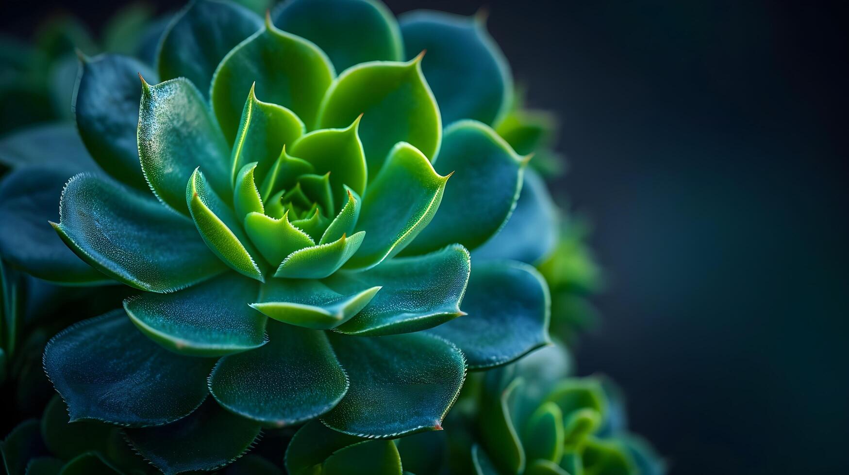 AI generated A mesmerizing macro capture of a green succulent plant photo