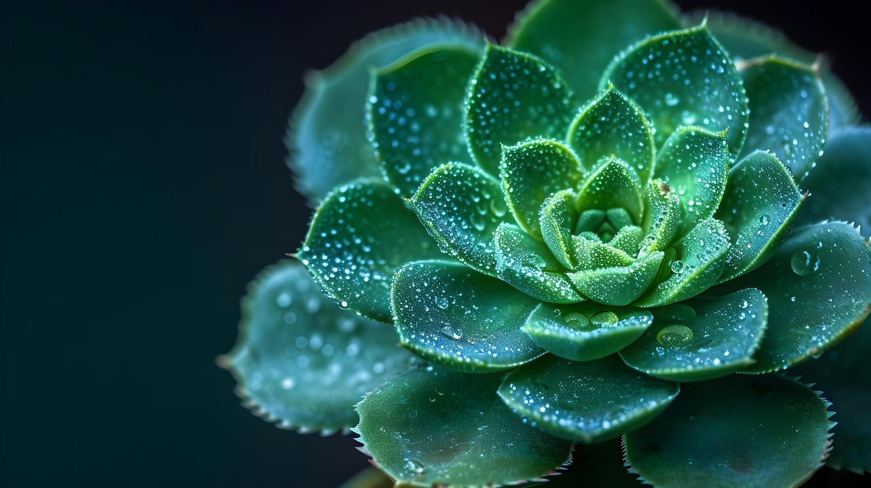 AI generated A mesmerizing macro capture of a green succulent plant photo