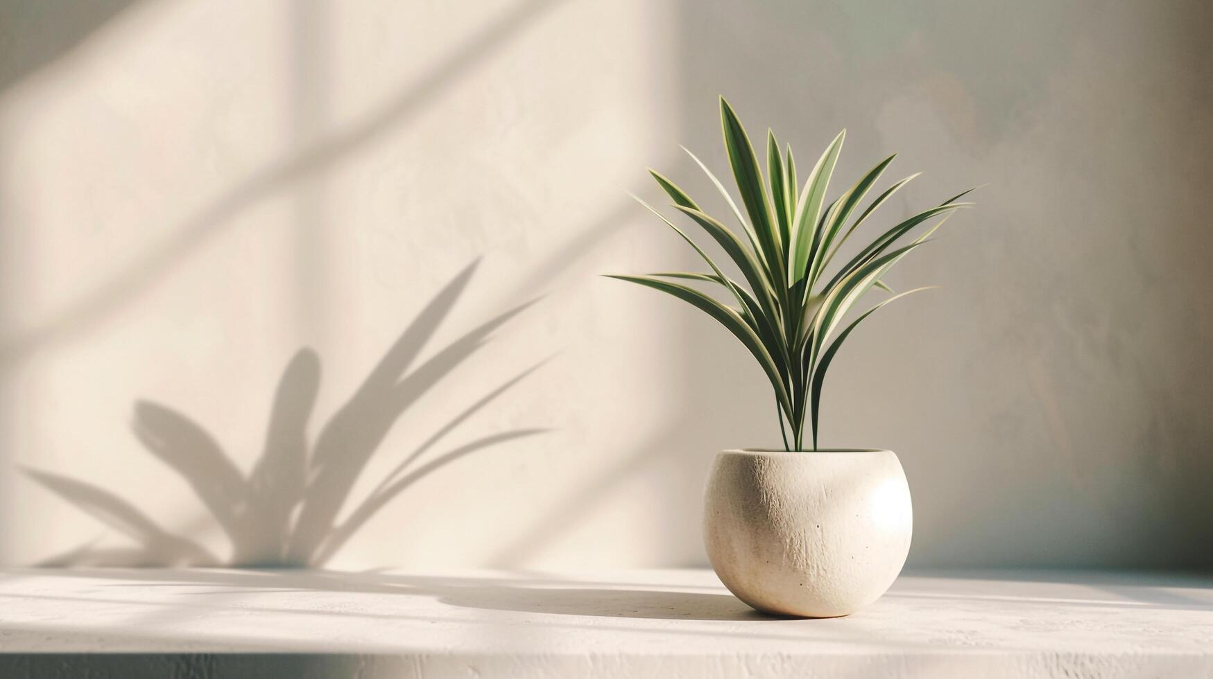 AI generated a white terra cotta plant on a table photo