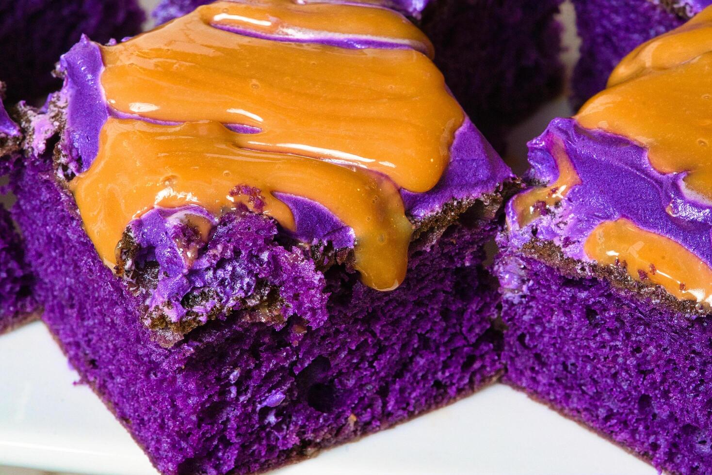 ube caramel cake photo
