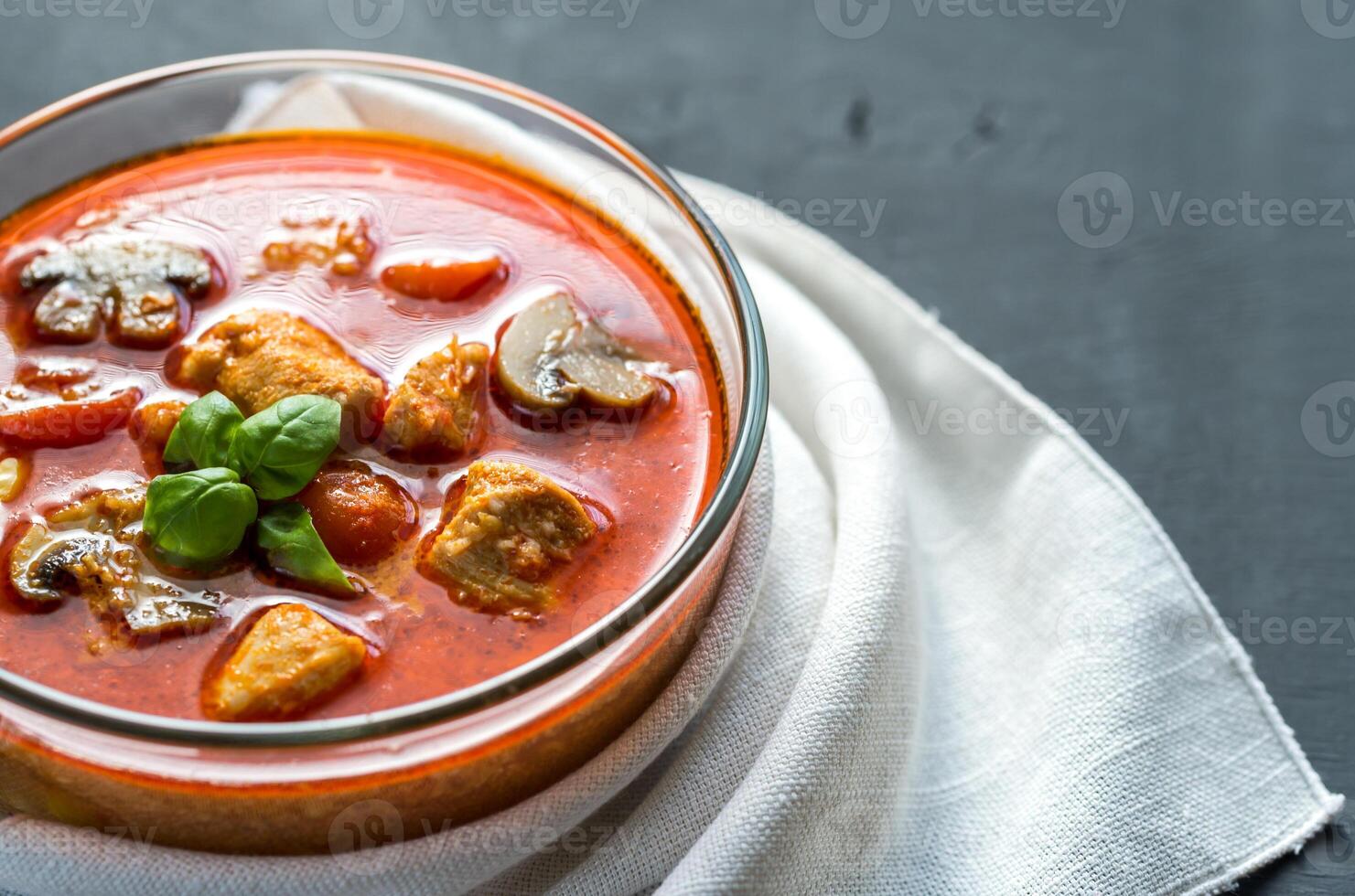 Thai red chicken curry photo