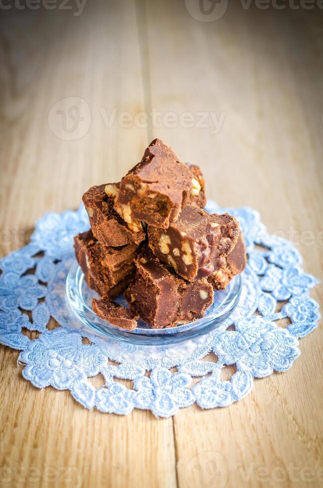 Fudge with walnuts photo