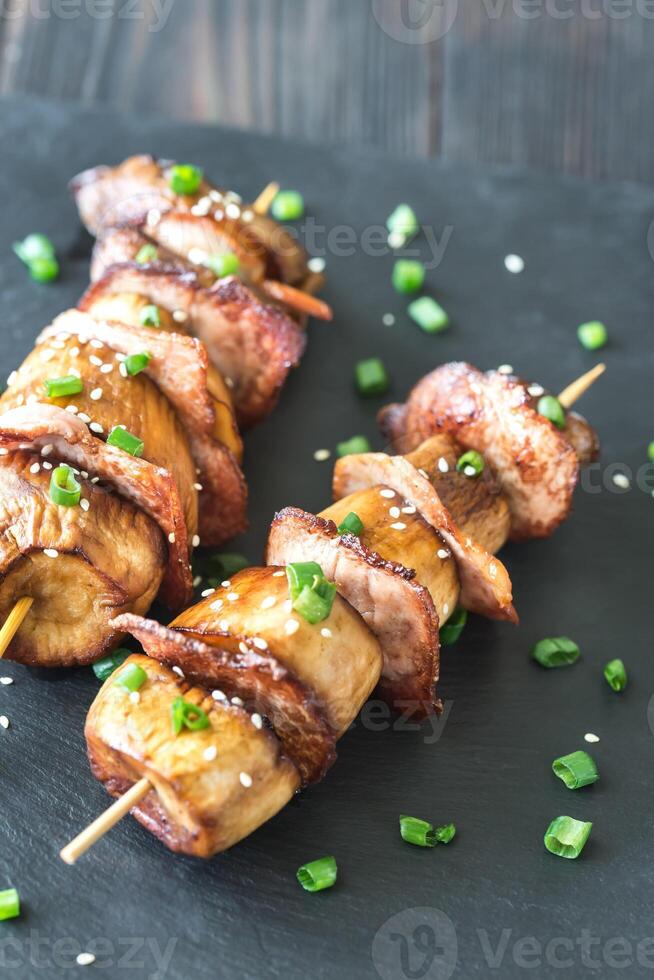 King oyster mushroom skewers photo