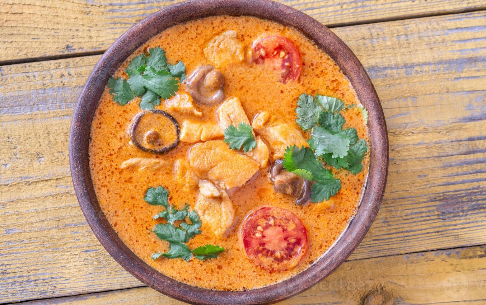 Bowl of red curry photo