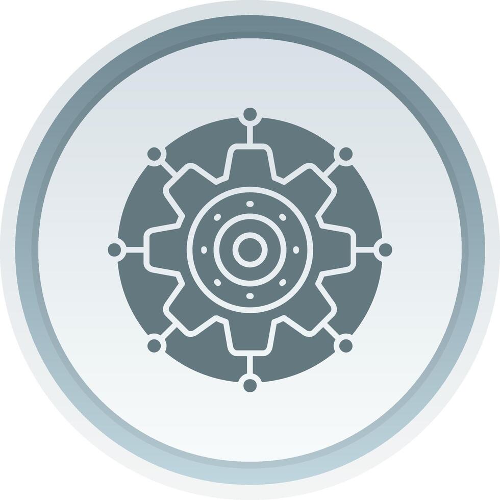 Setting Solid button Icon vector