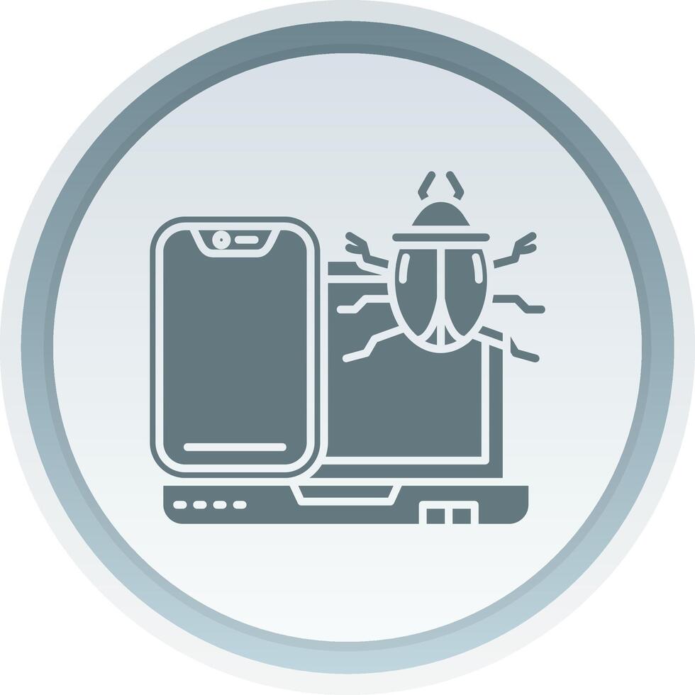 Bug Solid button Icon vector