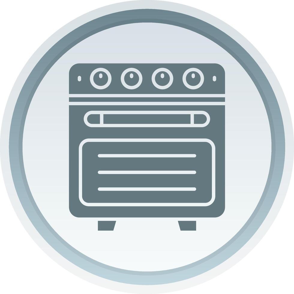 Oven Solid button Icon vector