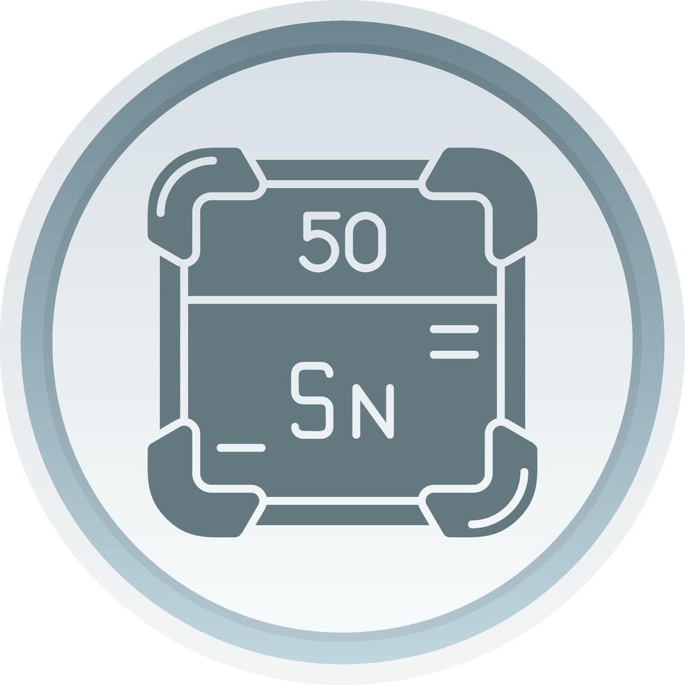 Tin Solid button Icon vector