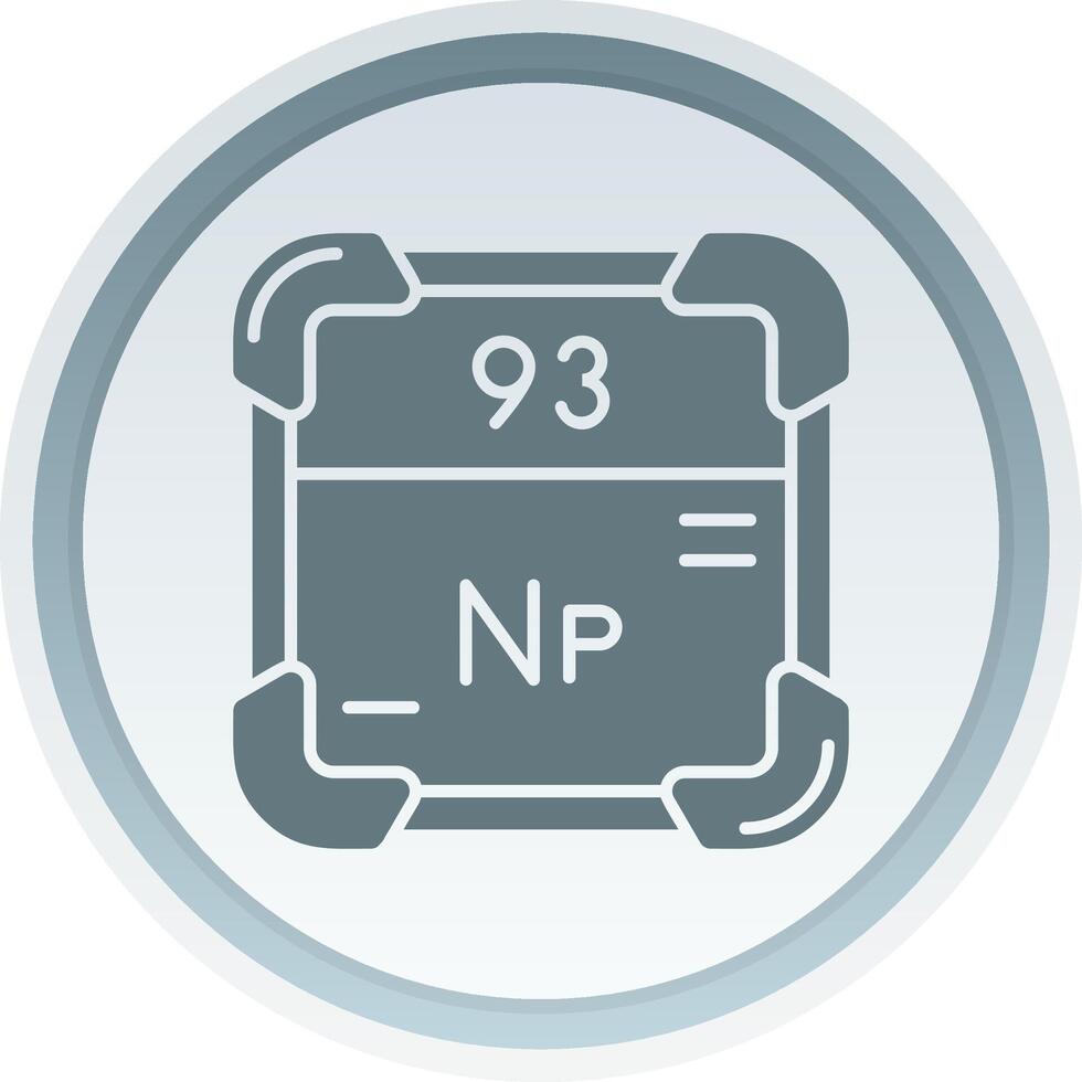 Neptunium Solid button Icon vector