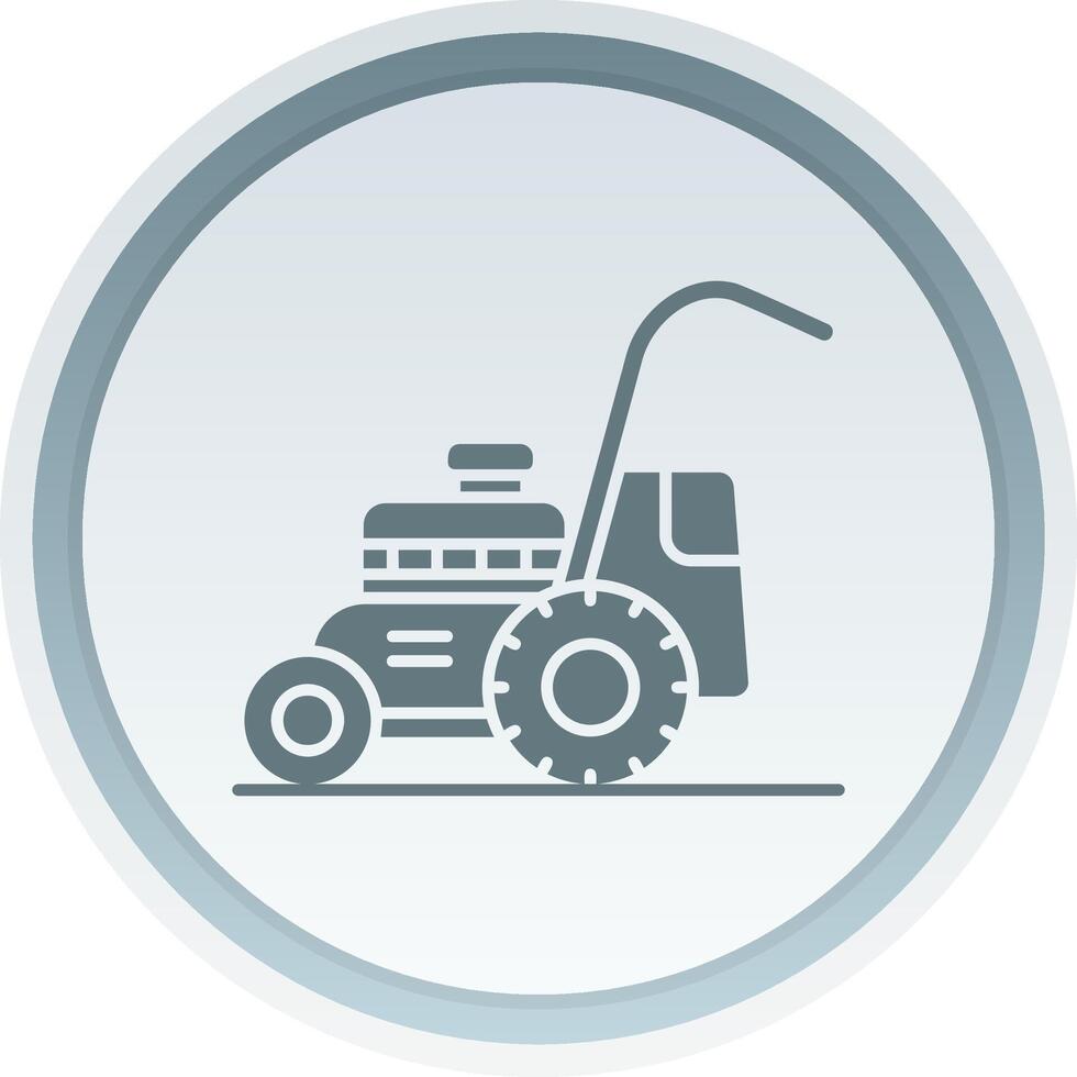 Mower Solid button Icon vector