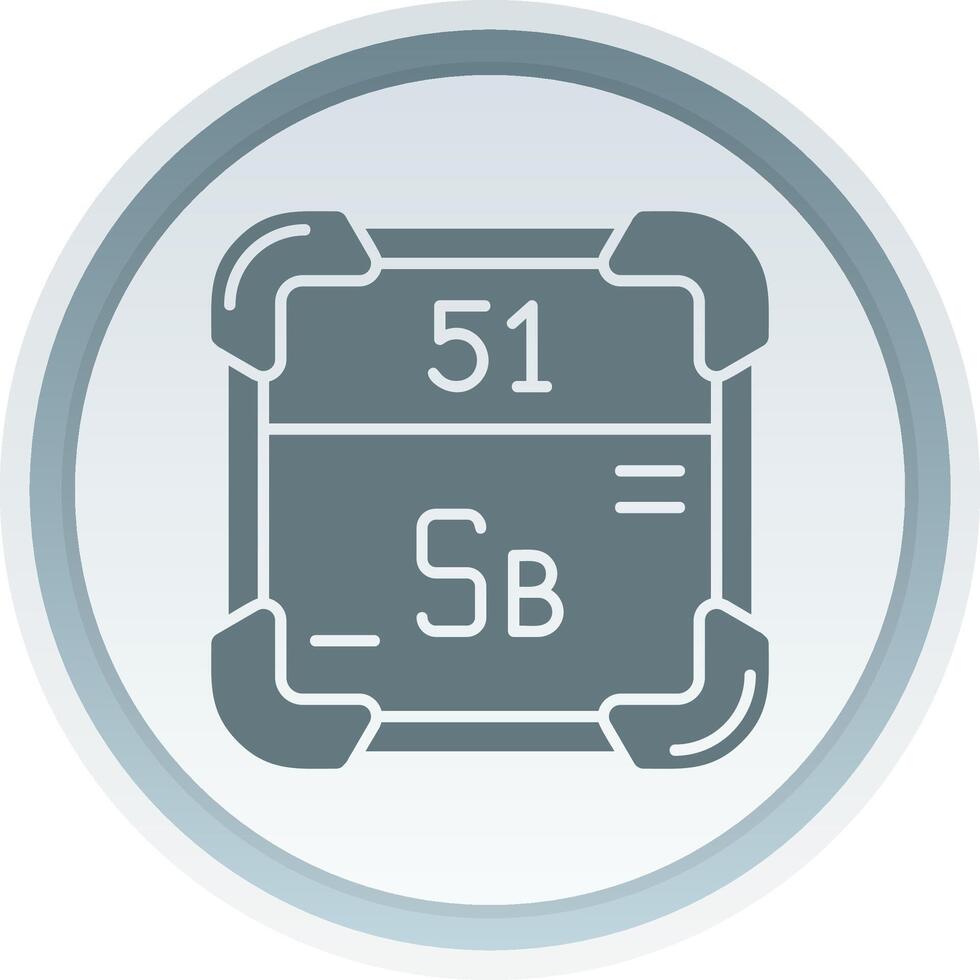 Antimony Solid button Icon vector