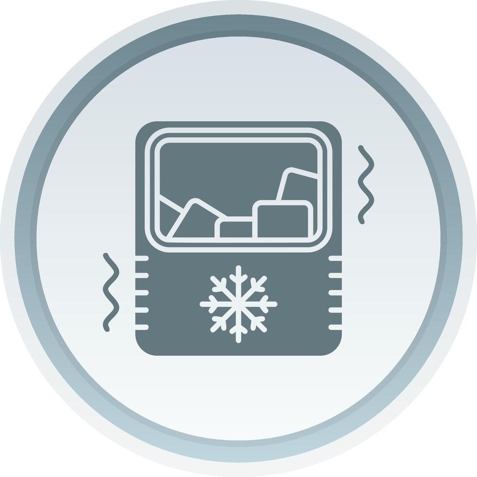 hielo fabricante sólido botón icono vector