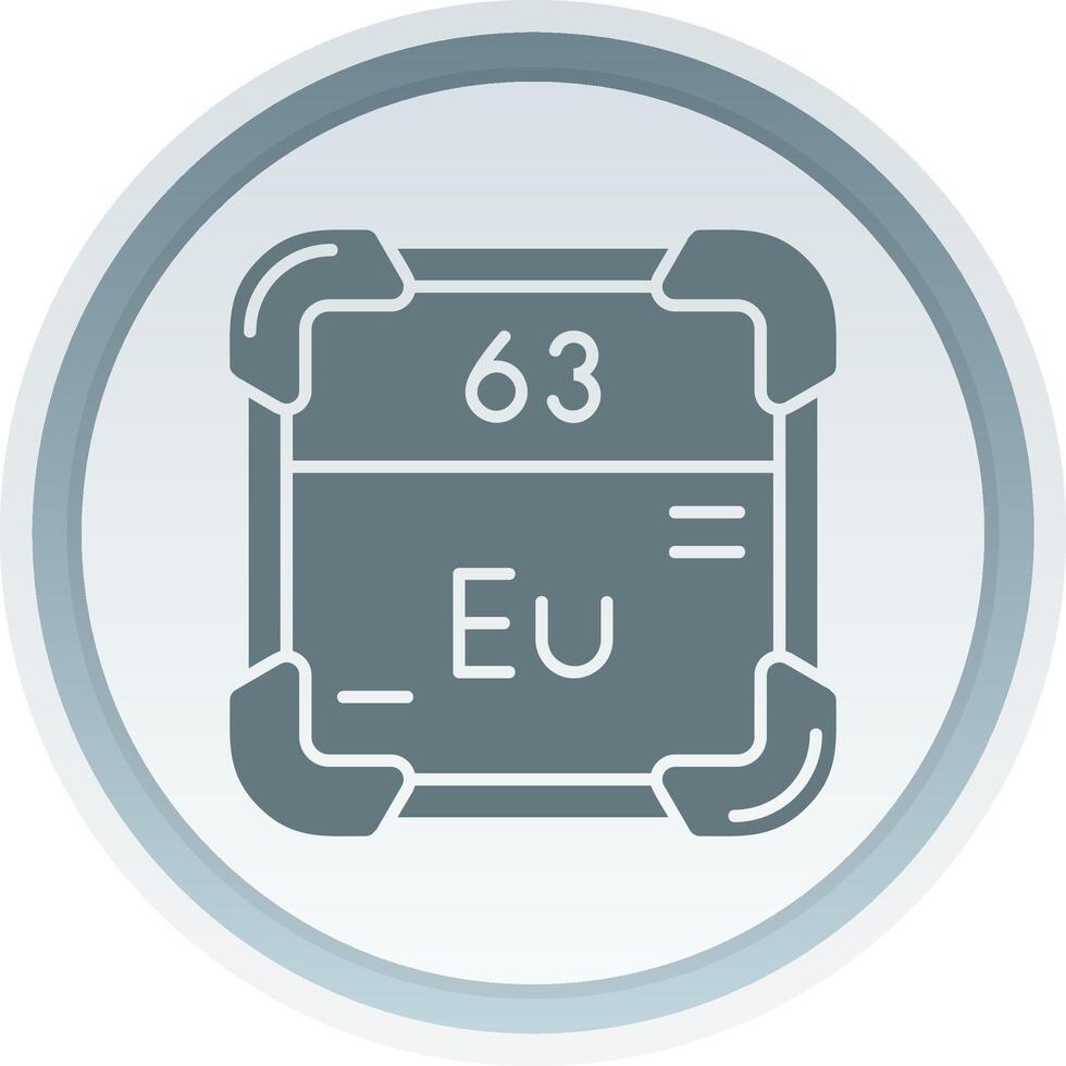 Europium Solid button Icon vector