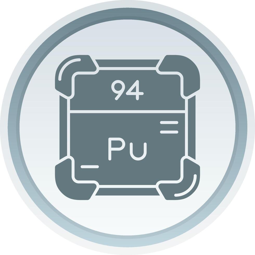 Plutonium Solid button Icon vector