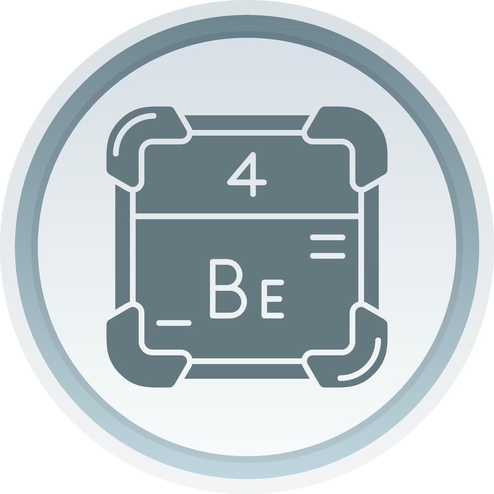 Beryllium Solid button Icon vector