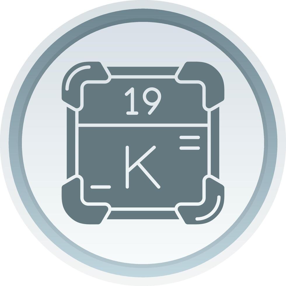 Potassium Solid button Icon vector