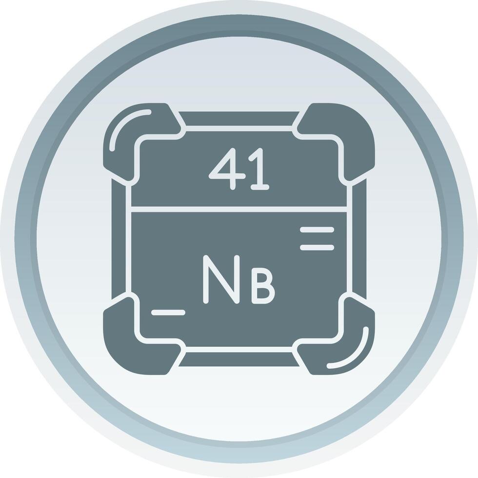 Niobium Solid button Icon vector