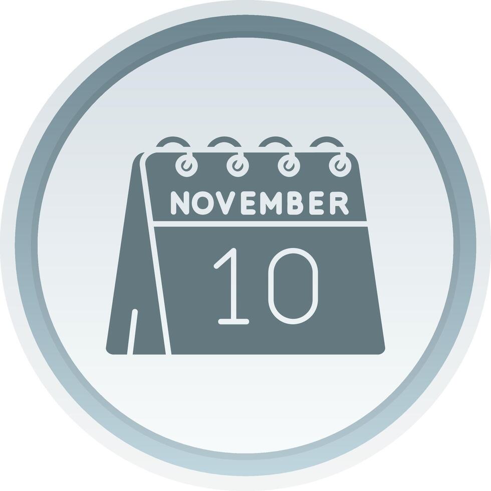 10th of November Solid button Icon vector