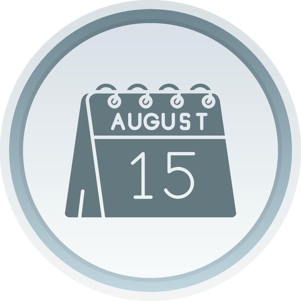 15th of August Solid button Icon vector