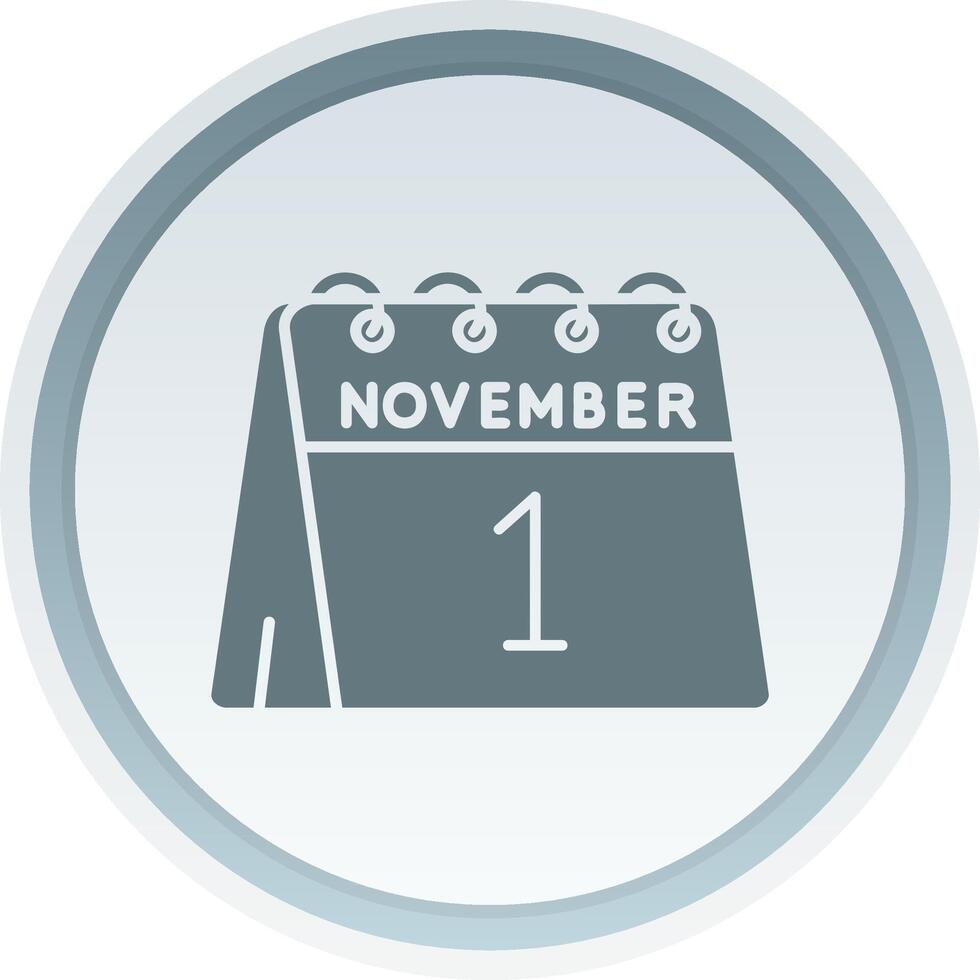 1st of November Solid button Icon vector