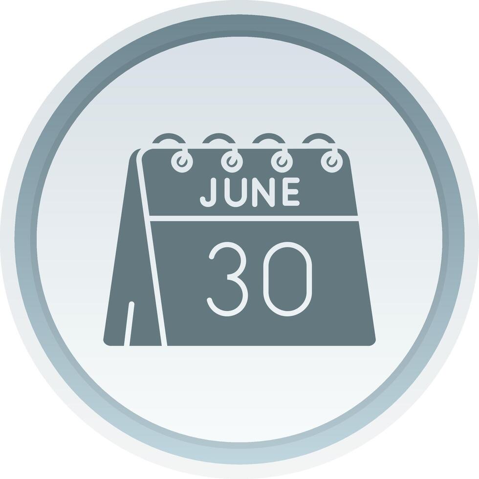 30th of June Solid button Icon vector
