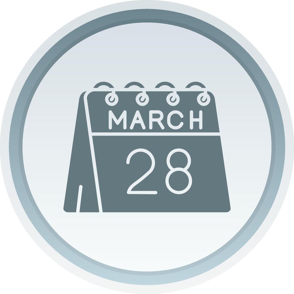 28th of March Solid button Icon vector