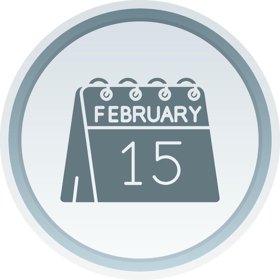 15th of February Solid button Icon vector