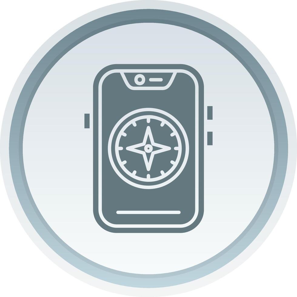 Compass Solid button Icon vector