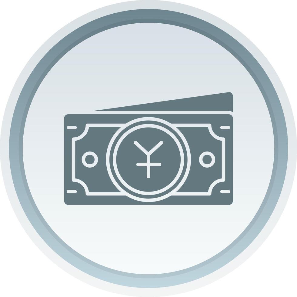 Yuan Solid button Icon vector