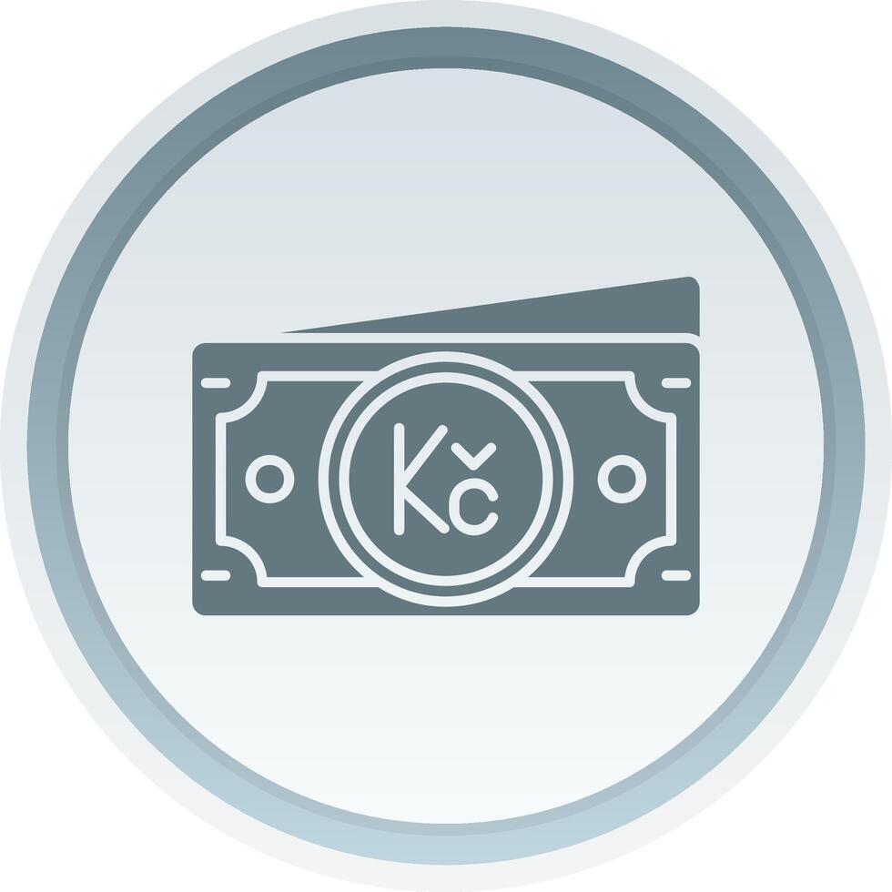 Koruna Solid button Icon vector