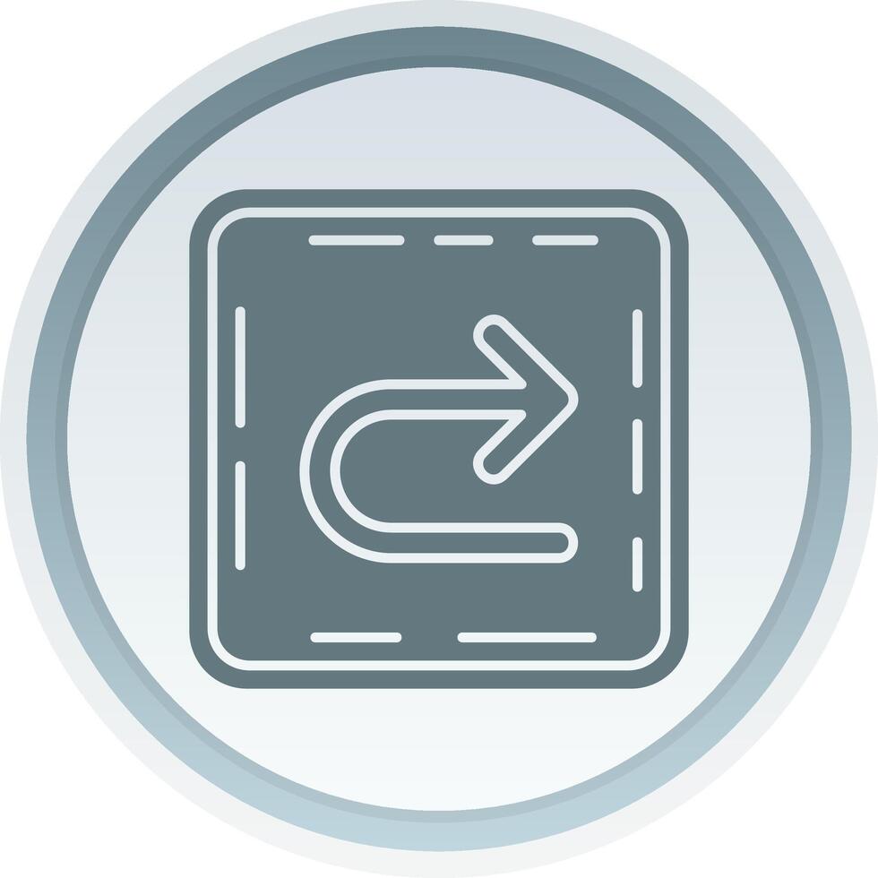 U turn Solid button Icon vector