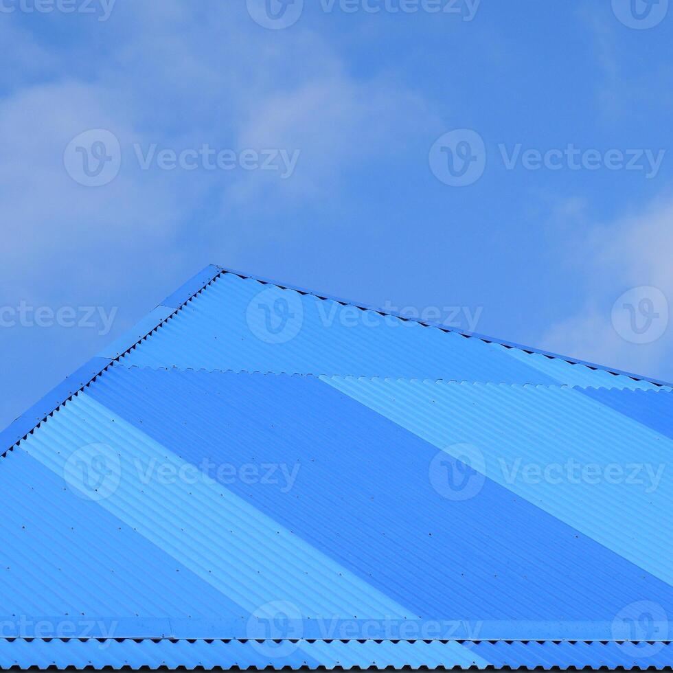 Blue roof metal sheets photo