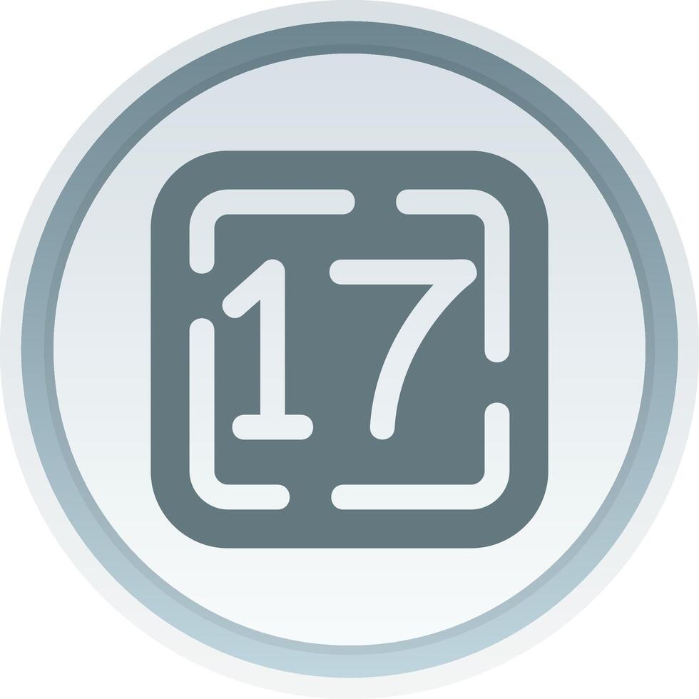 Seventeen Solid button Icon vector