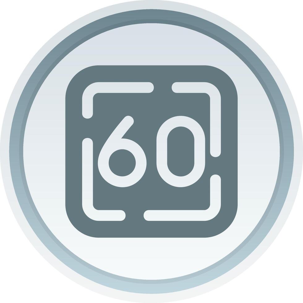 Sixty Solid button Icon vector