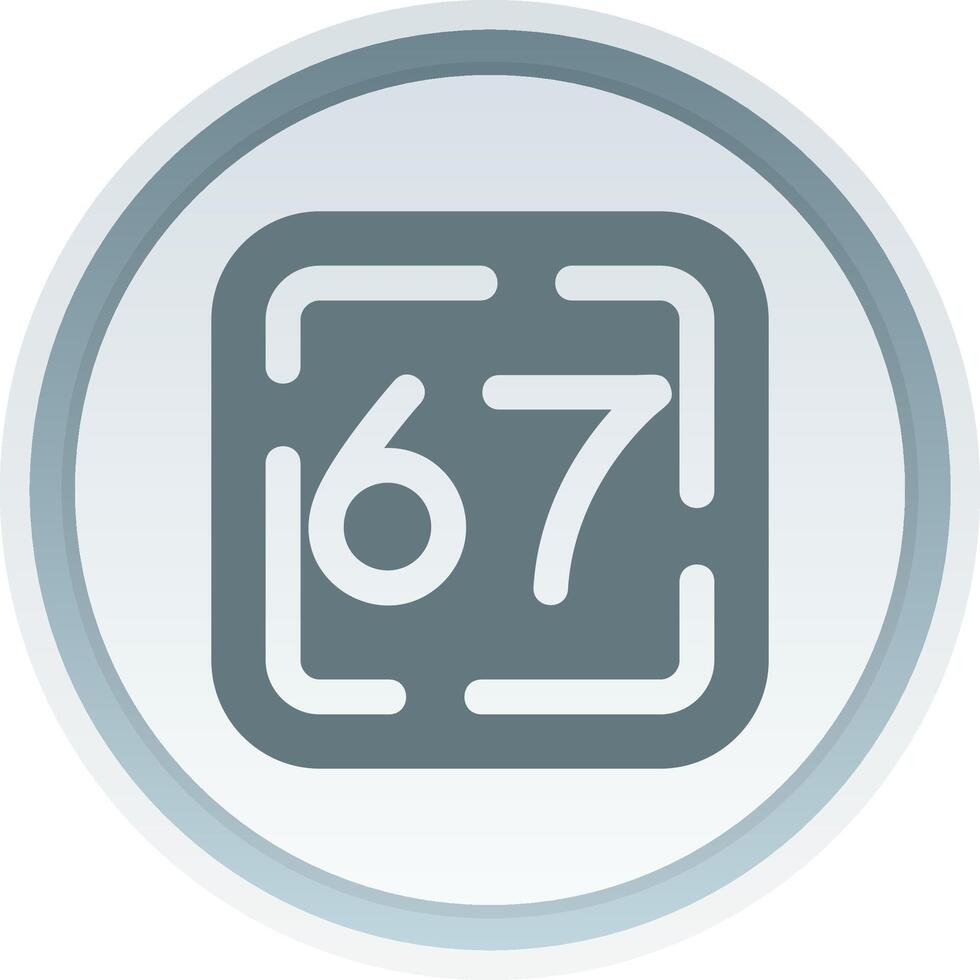 Sixty Seven Solid button Icon vector