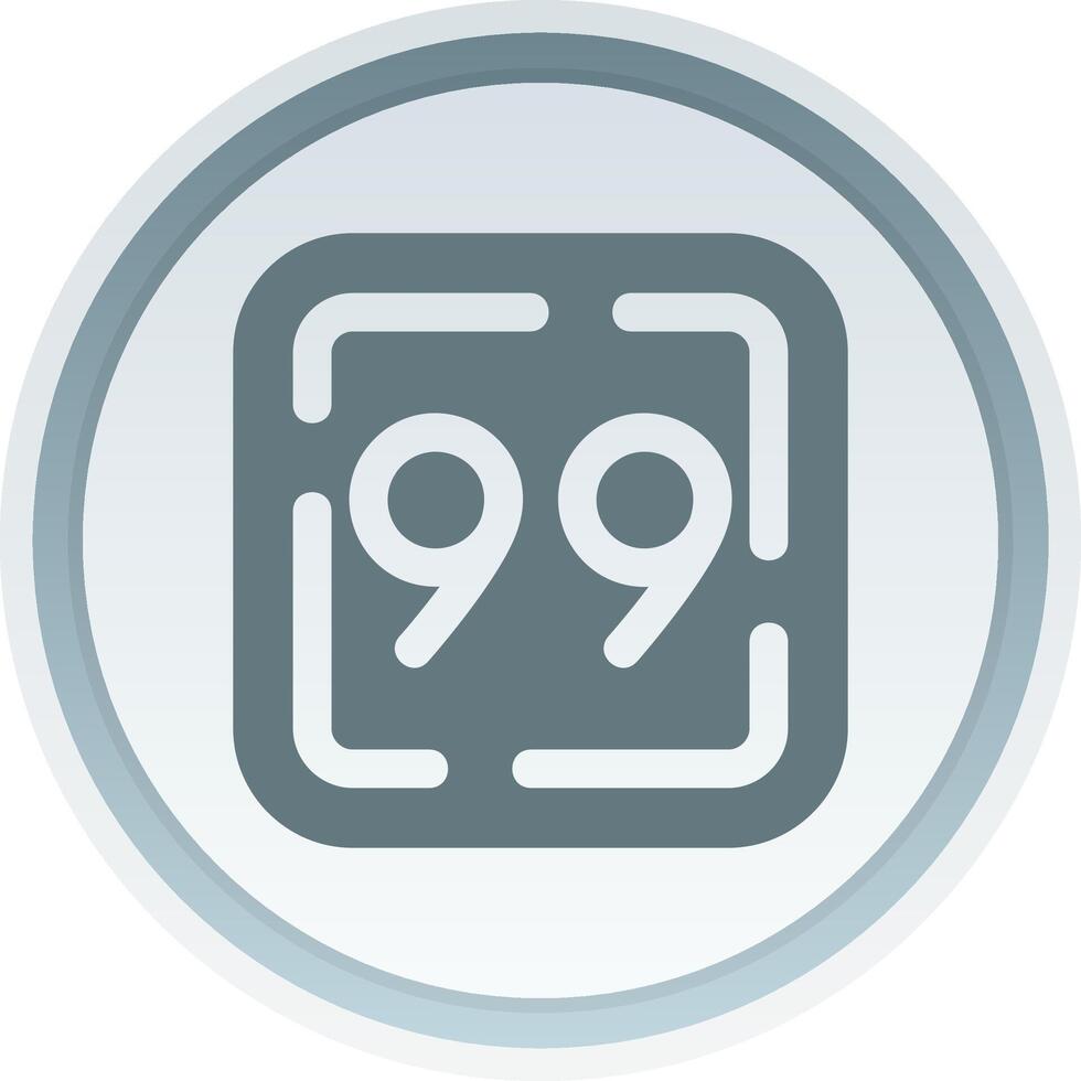 Ninety Nine Solid button Icon vector