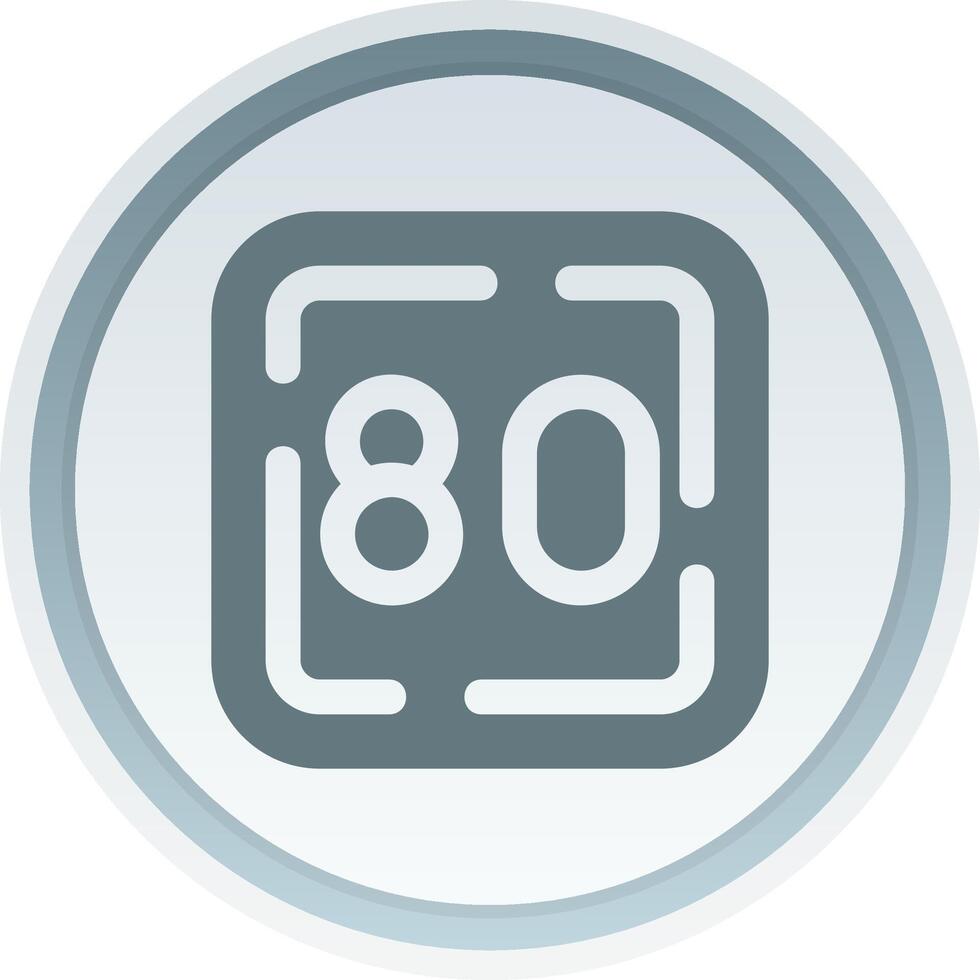 Eighty Solid button Icon vector