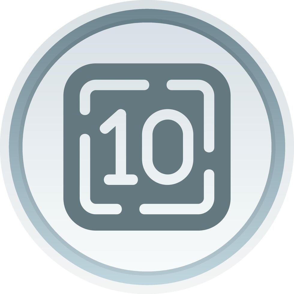 Ten Solid button Icon vector