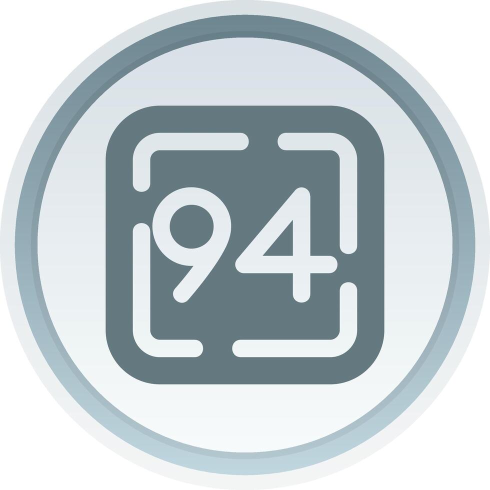 Ninety Four Solid button Icon vector