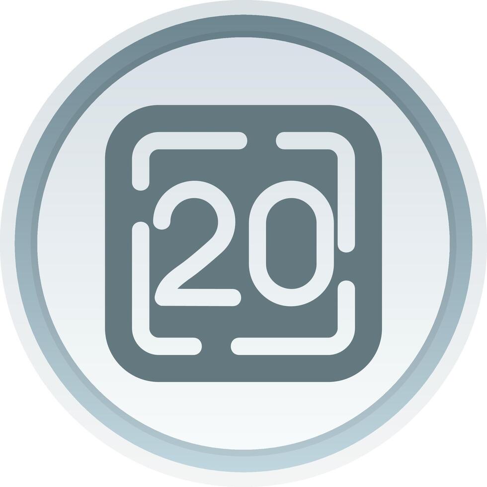 Twenty Solid button Icon vector