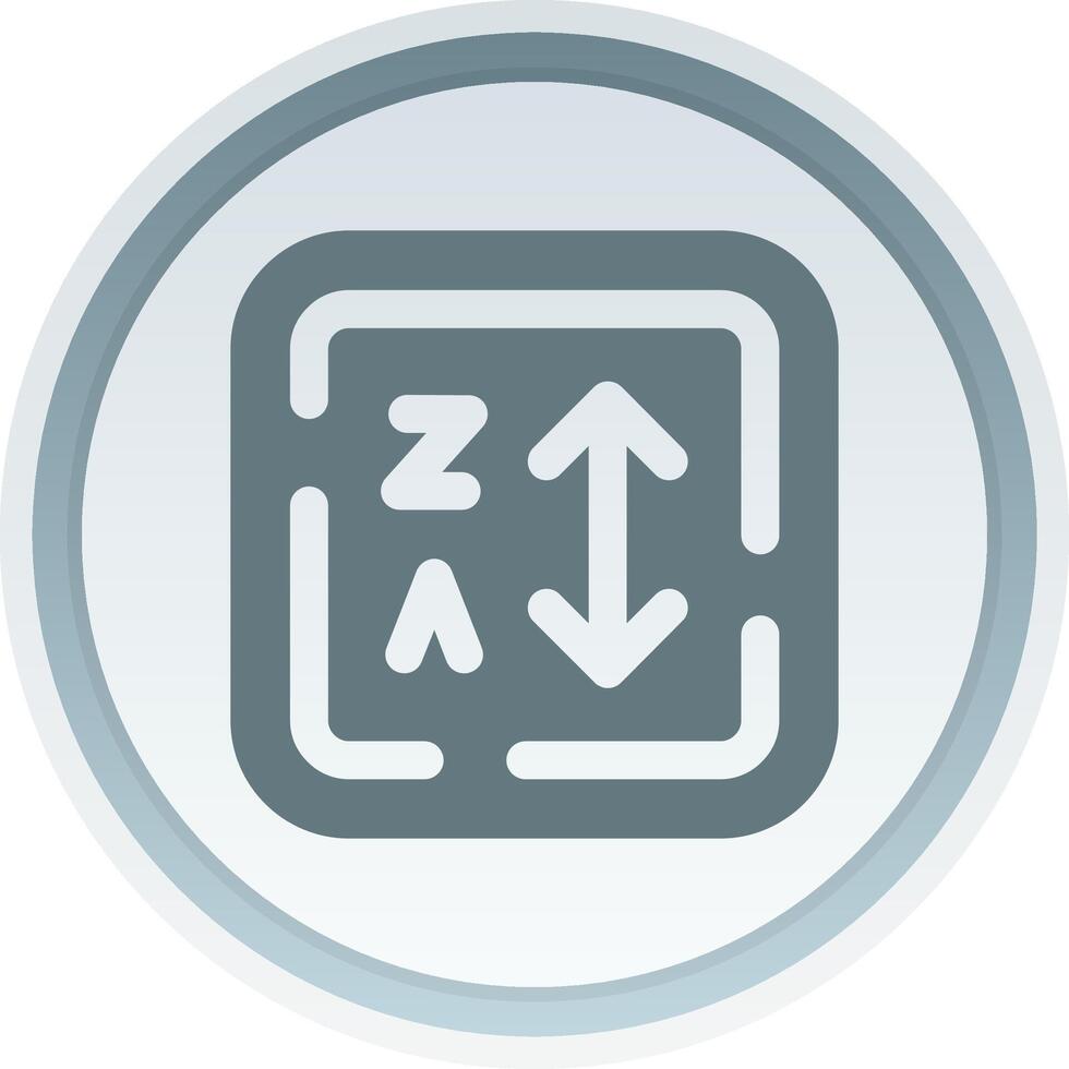 Alphabetical order Solid button Icon vector