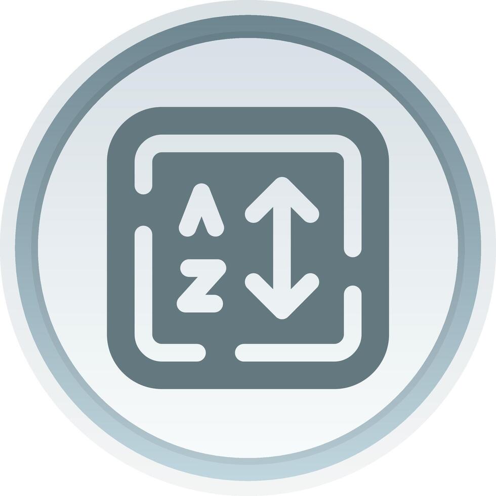 Alphabetical order Solid button Icon vector