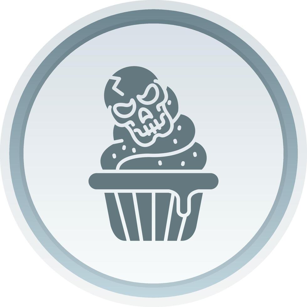 Cupcake Solid button Icon vector