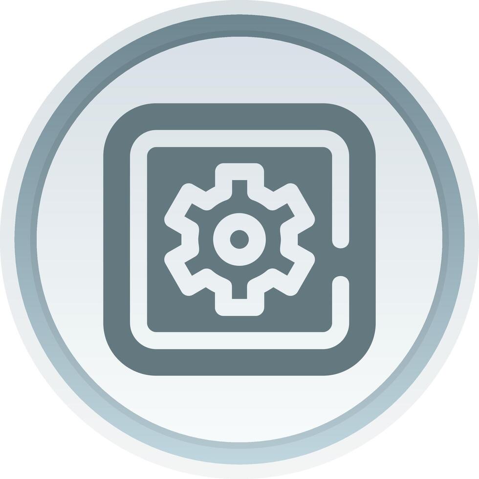 Setting Solid button Icon vector