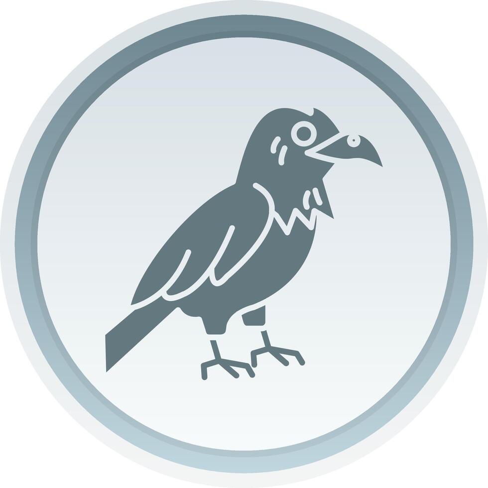 Raven Solid button Icon vector