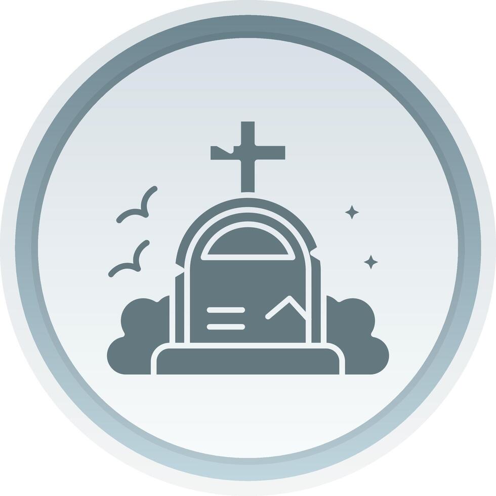 Grave Solid button Icon vector