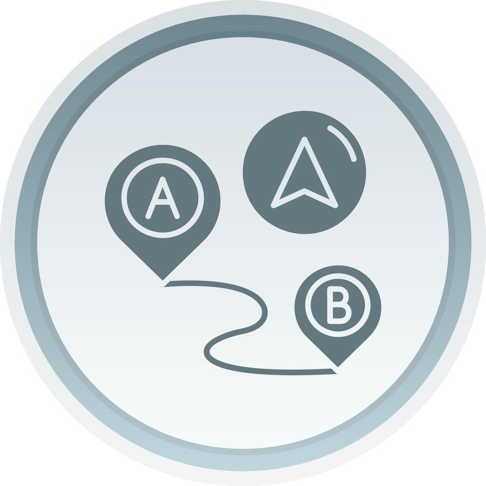 Distance Solid button Icon vector