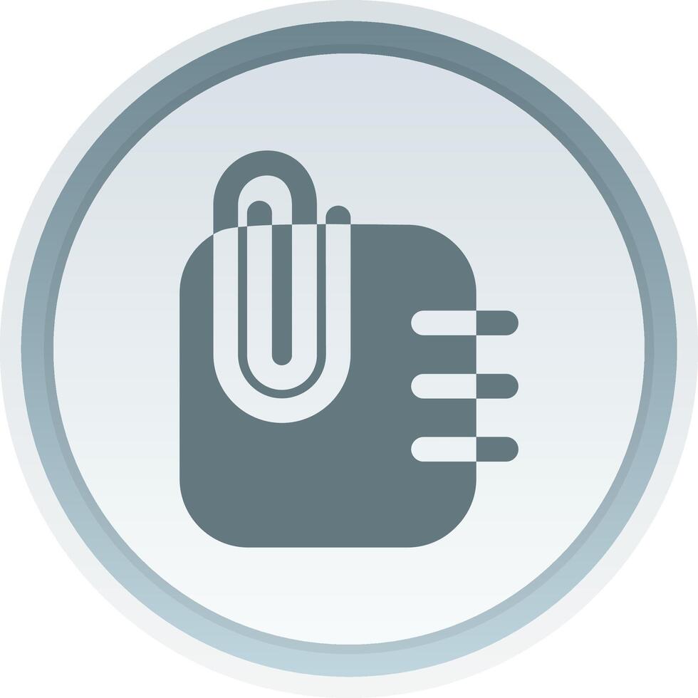 Paperclip 2 Solid button Icon vector