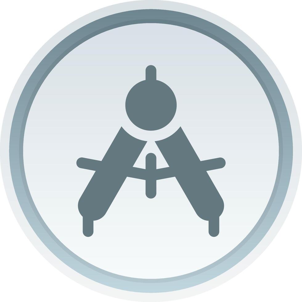 Drawing compass Solid button Icon vector