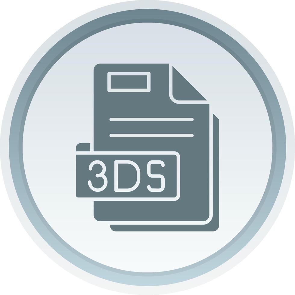 3ds Solid button Icon vector